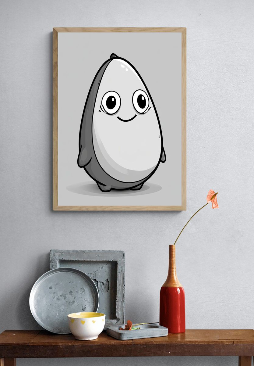 Cute Penguin Cartoon Poster. — room view 3