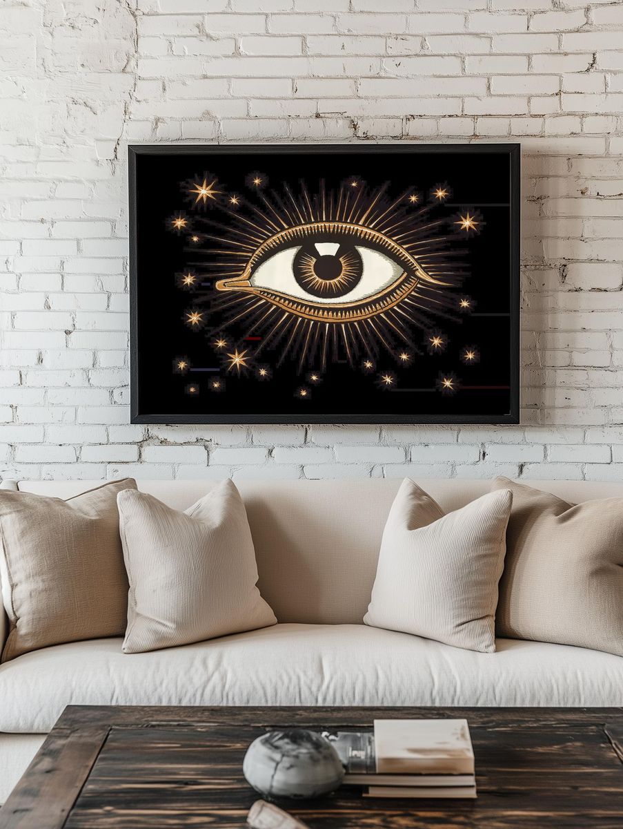 Mystic Eye Celestial Illustration Poster room preview