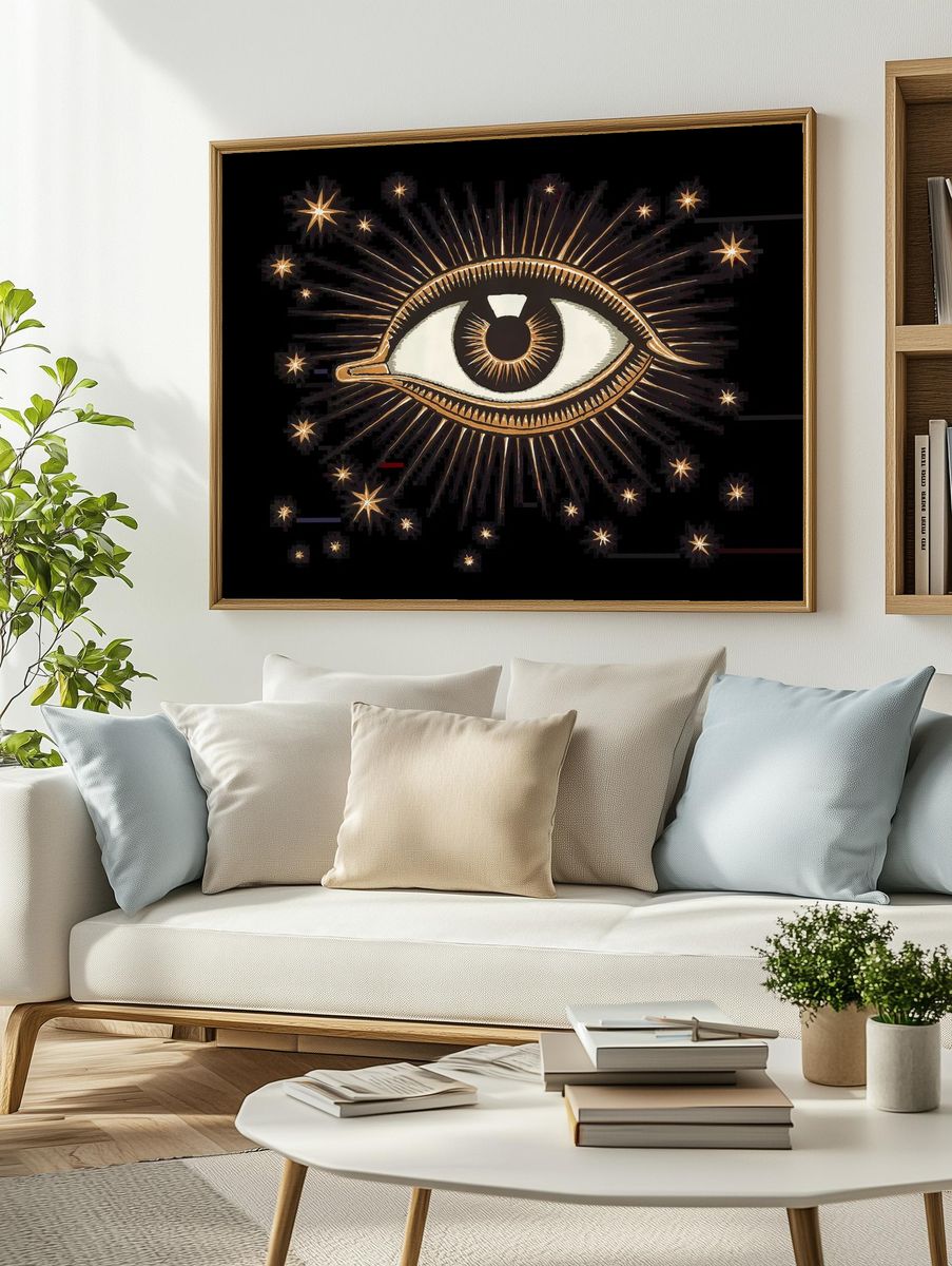 Mystic Eye Celestial Illustration Poster. — room view 2