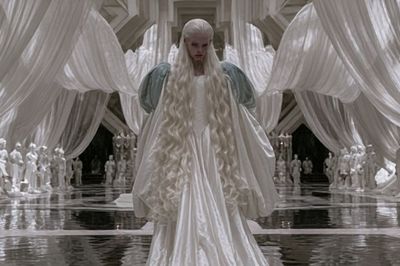 Fantasy Palace Figure Illustration Print. poster
