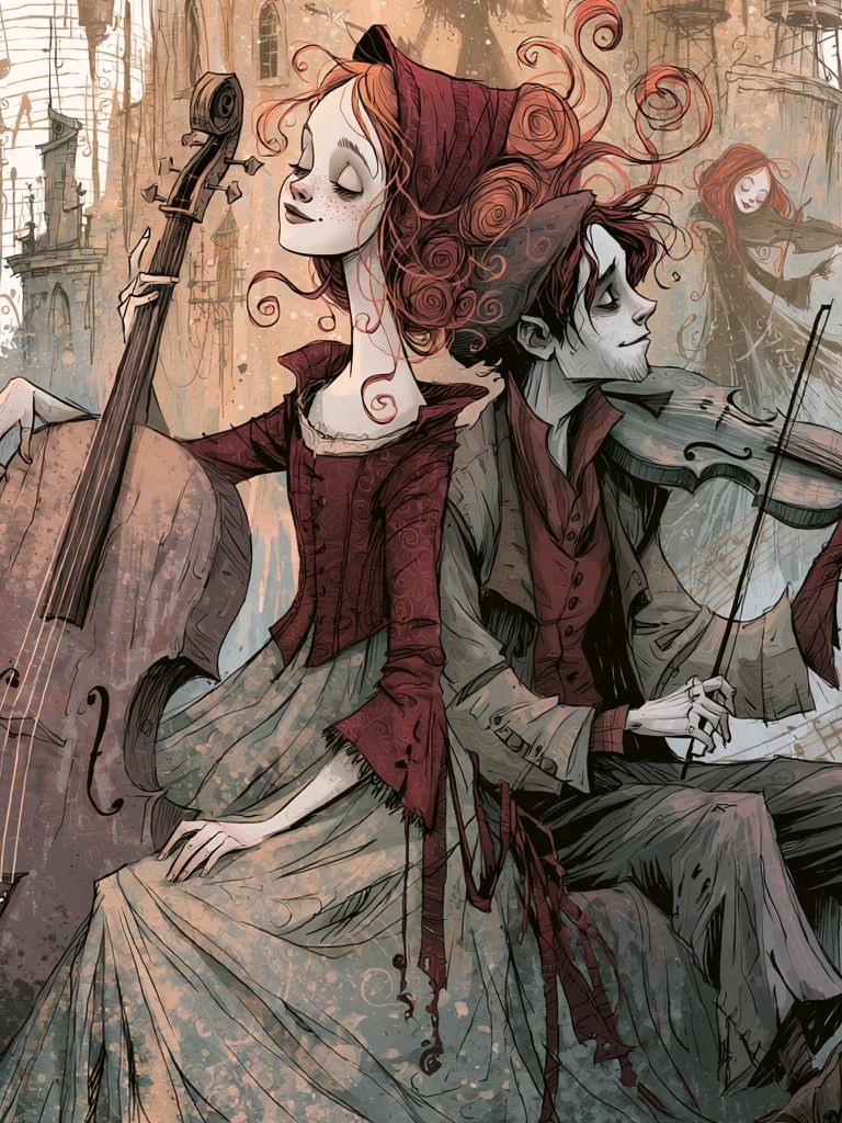 Gothic Musicians Illustration Poster. poster — illustration art