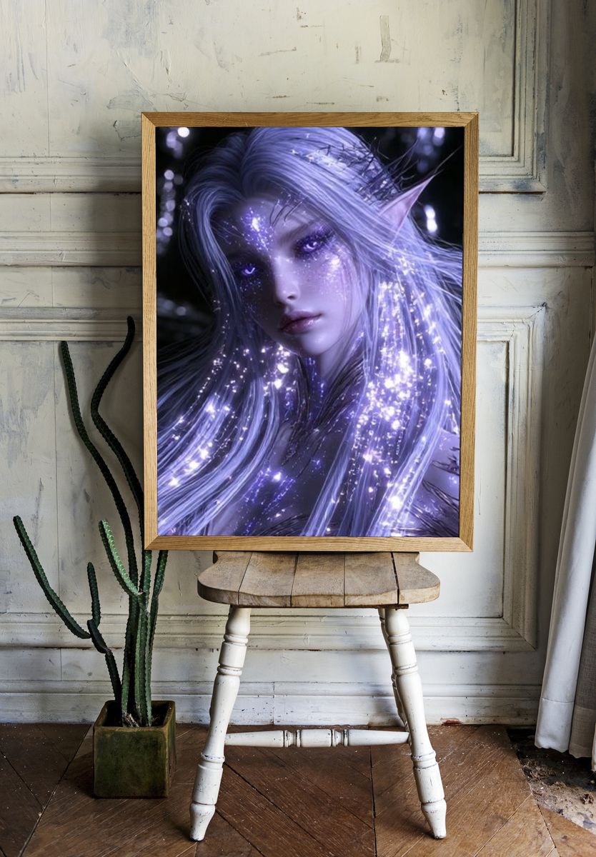 Mystic Elf Portrait Illustration Poster. room preview