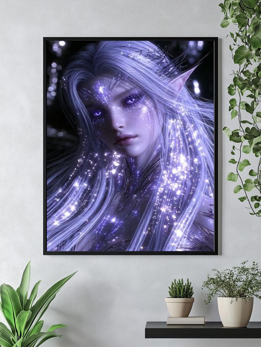 Mystic Elf Portrait Illustration Poster. — room view 4