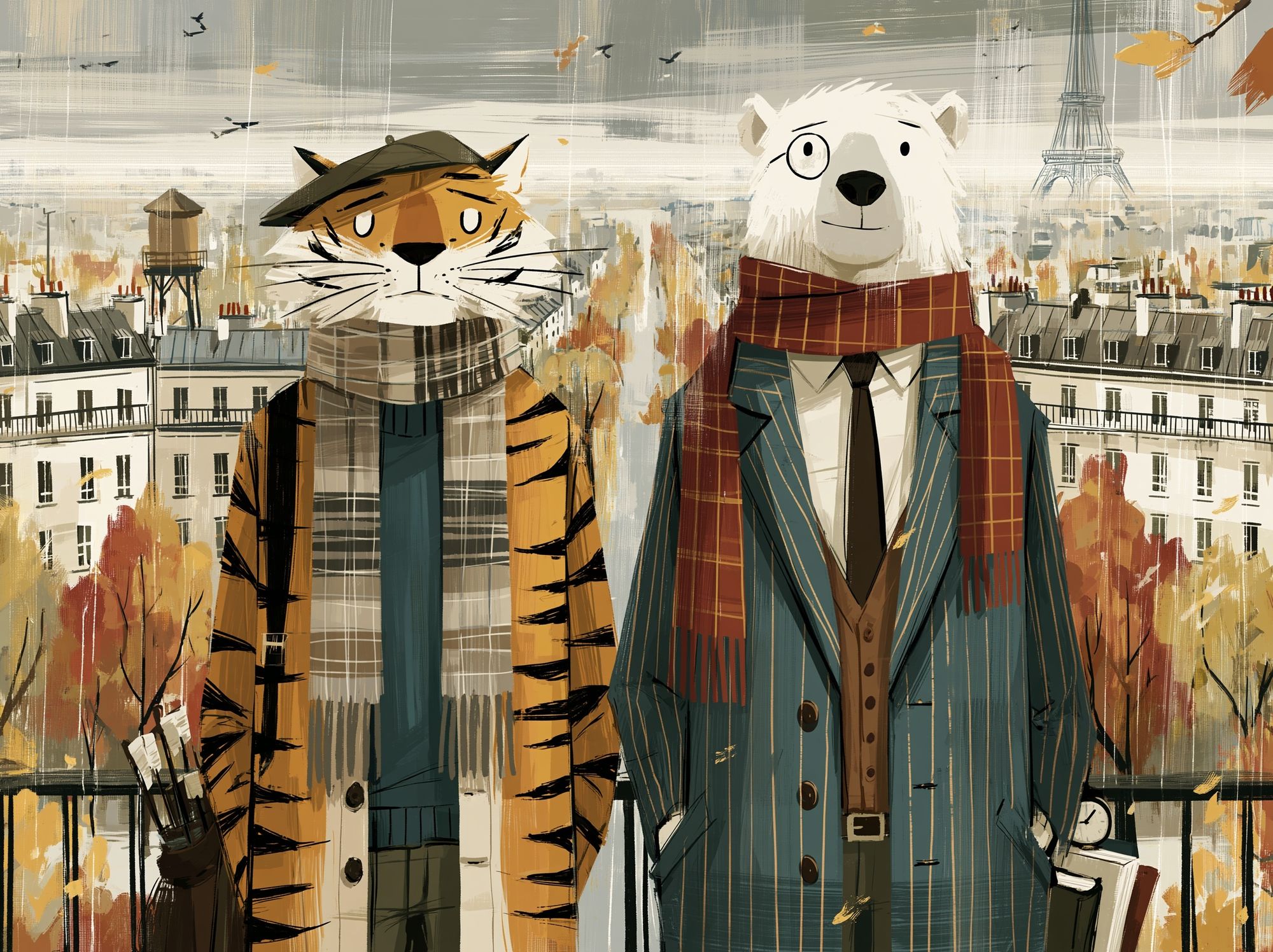 Paris Animal Portrait Illustration Poster. poster — illustration art