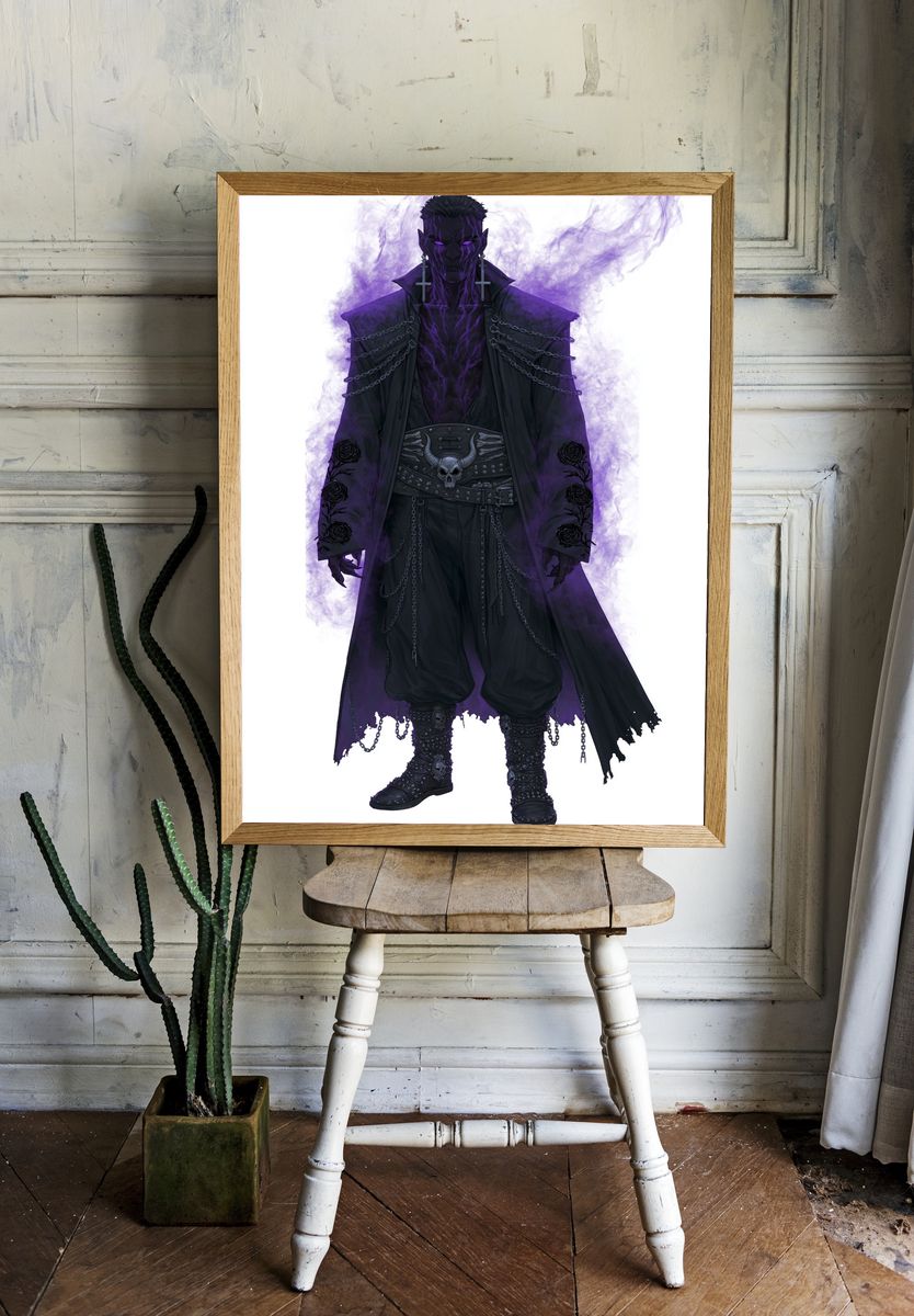 Dark Gothic Demon Character Poster. — room view 1