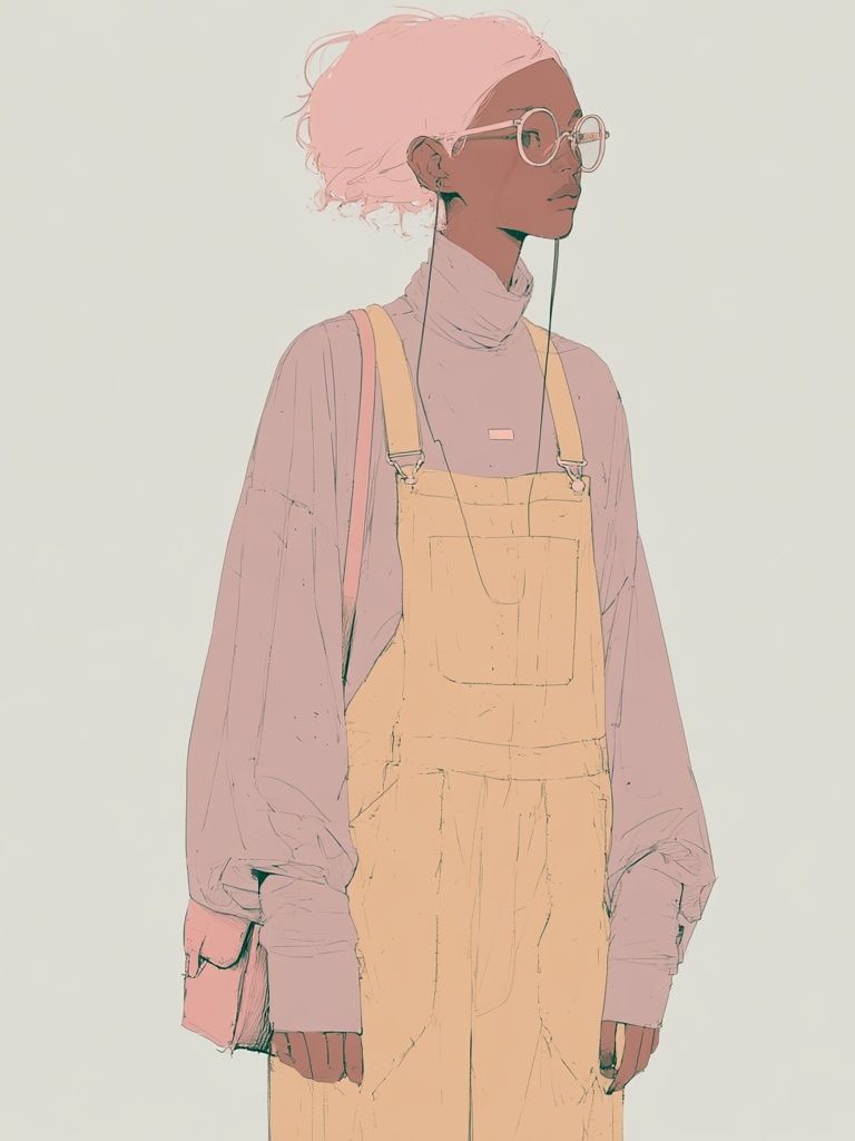Pastel Fashion Portrait Print. poster detail