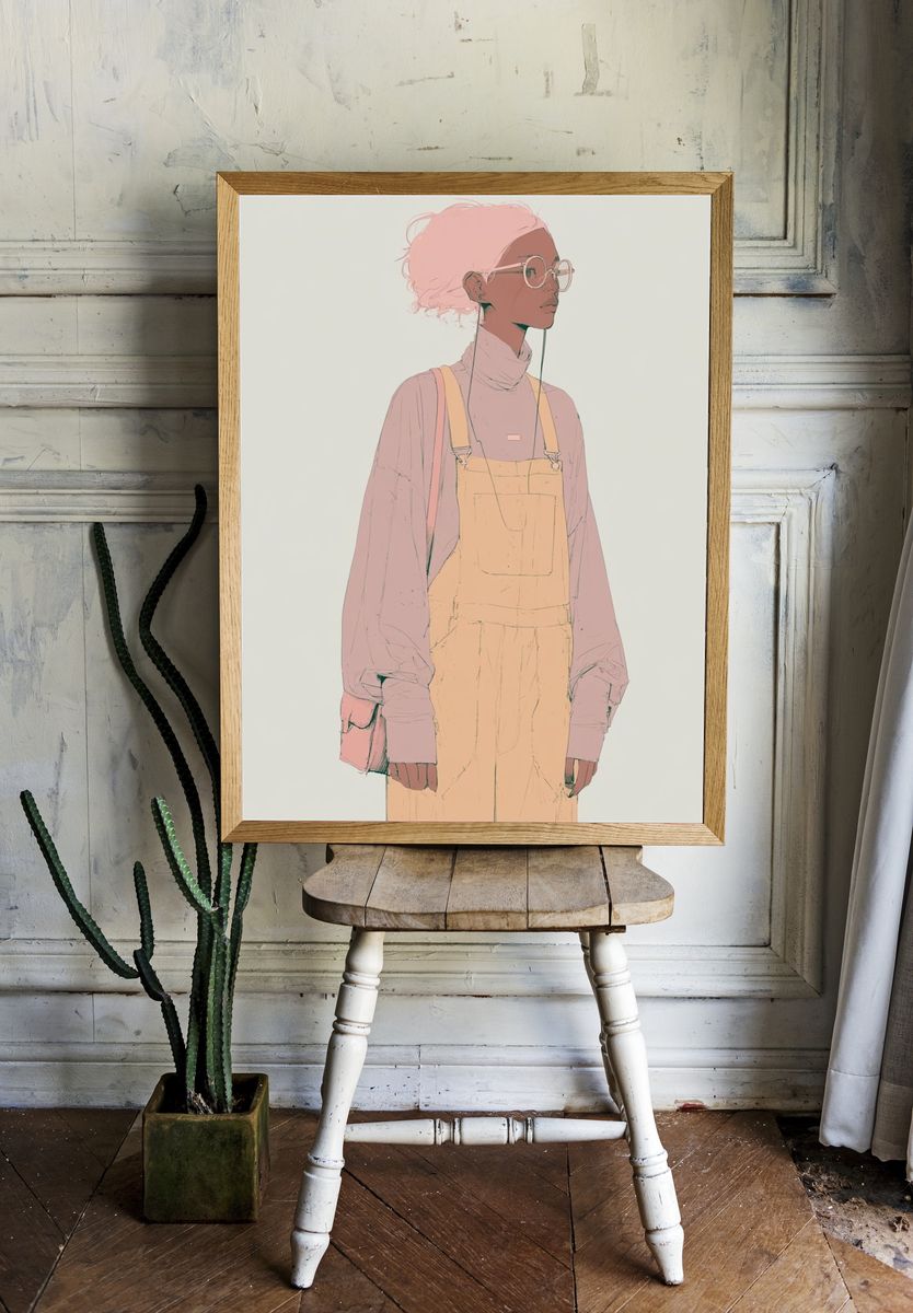 Pastel Fashion Portrait Print. — room view 1