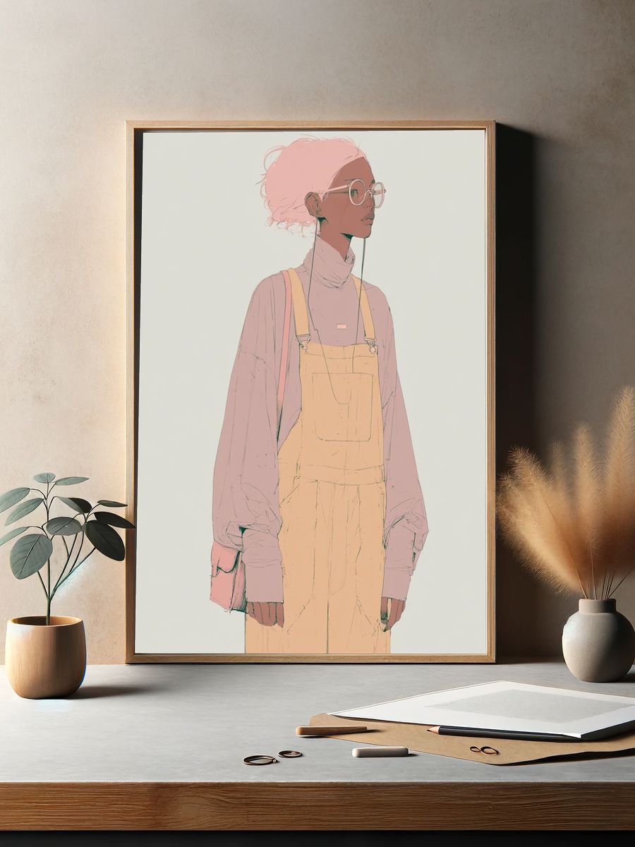Pastel Fashion Portrait Print. — room view 2