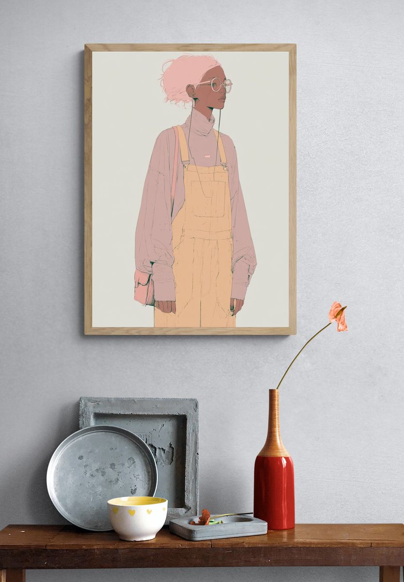 Pastel Fashion Portrait Print. — room view 3