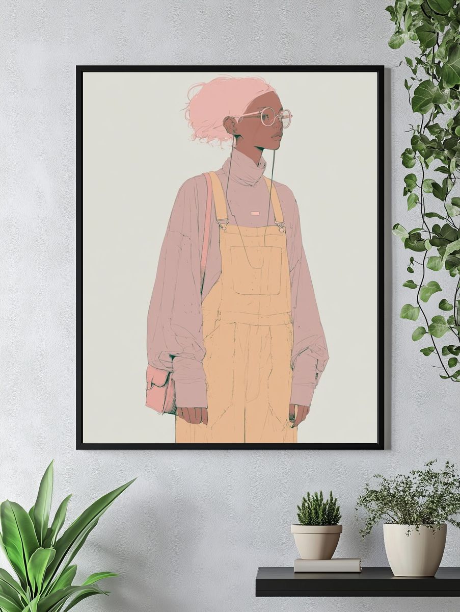 Pastel Fashion Portrait Print. — room view 4