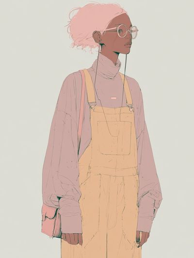 Pastel Fashion Portrait Print. poster
