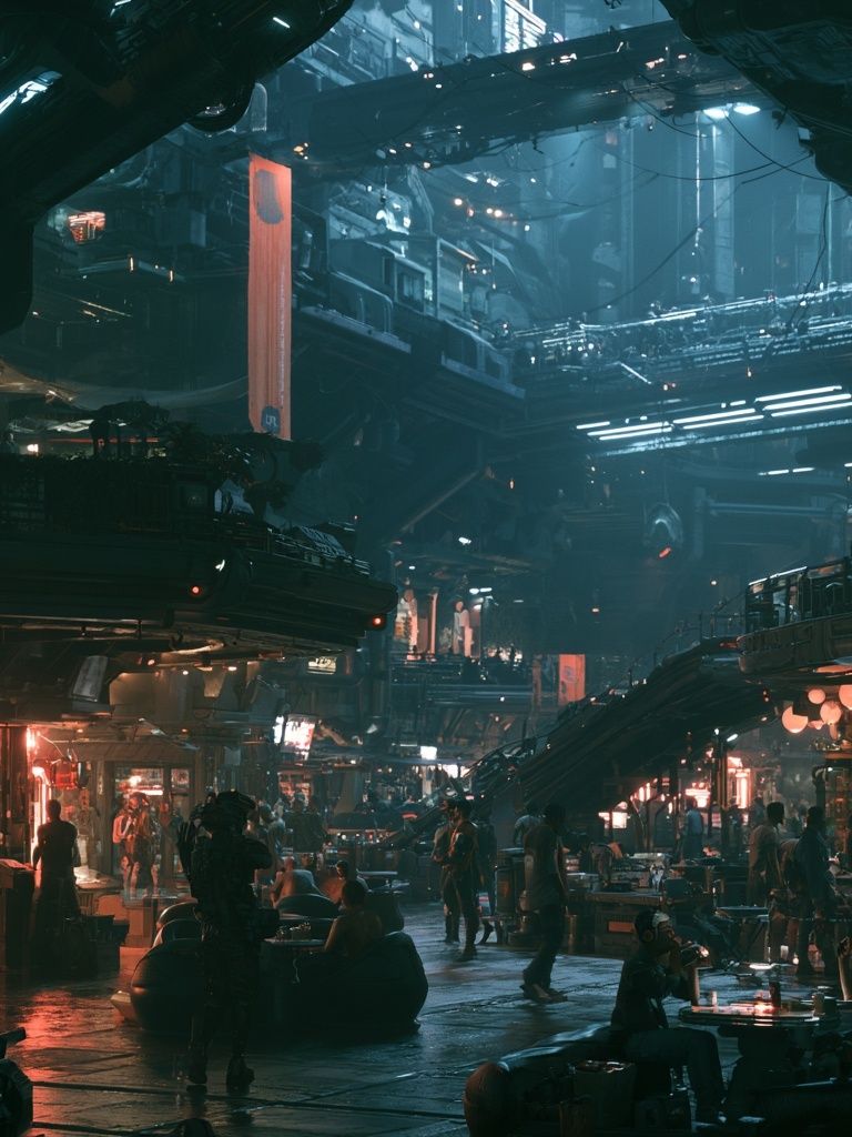 Cyberpunk Night Market Poster. poster detail