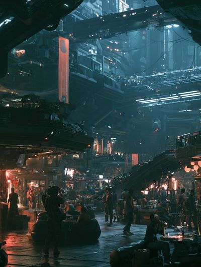 Cyberpunk Night Market Poster. poster