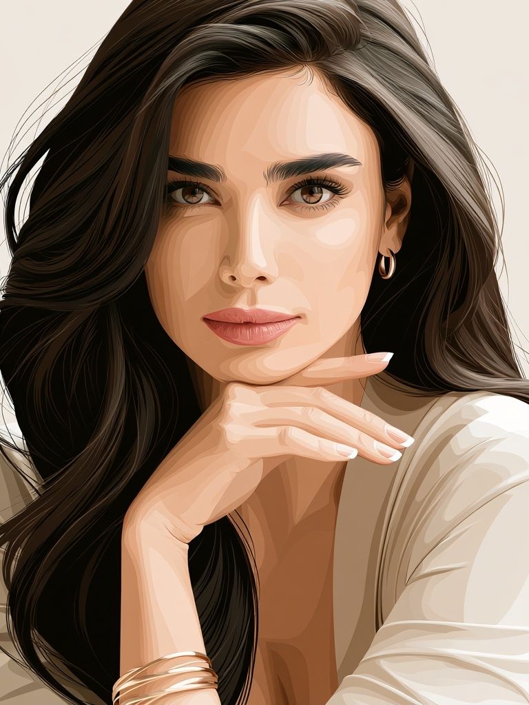 Elegant Woman Portrait Print. poster detail