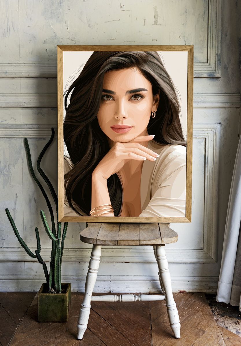 Elegant Woman Portrait Print. — room view 1