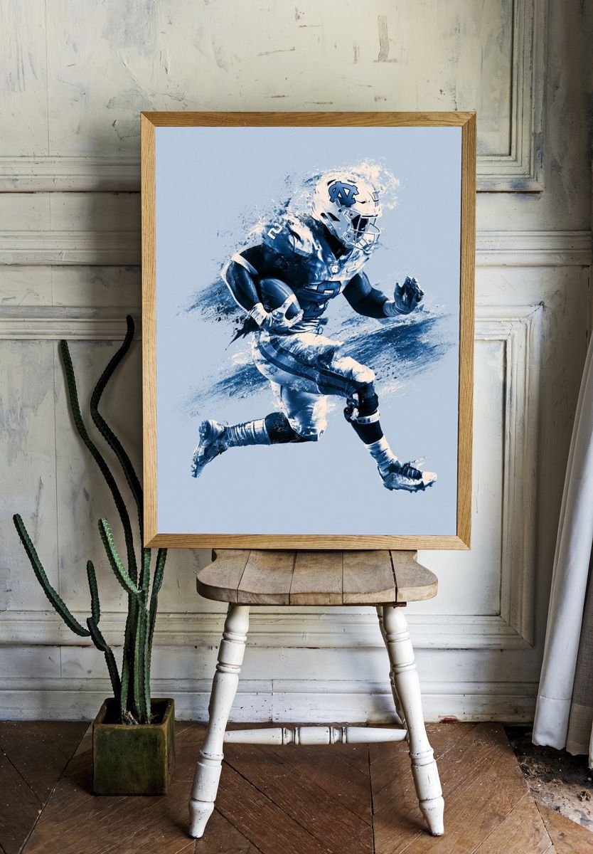 Football Runner Illustration Poster. — room view 1