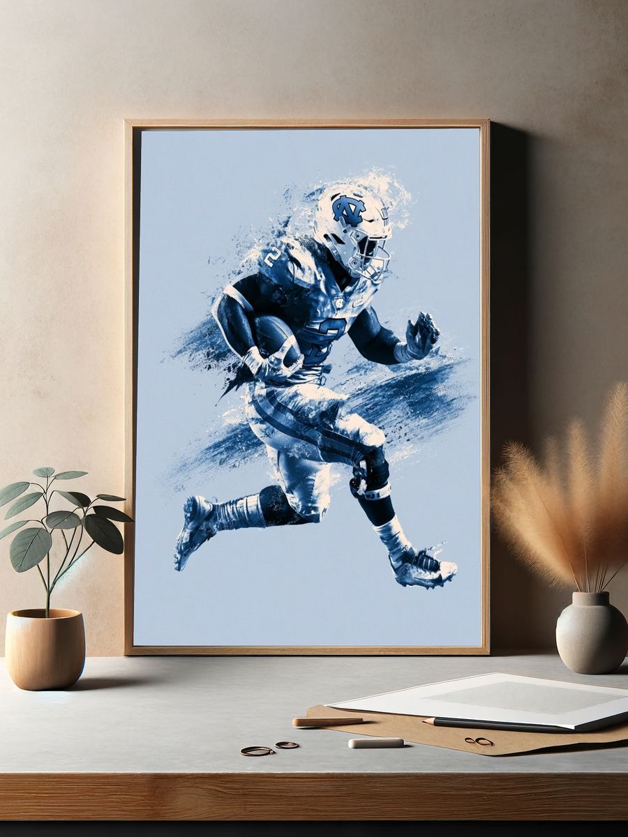 Football Runner Illustration Poster. — room view 2