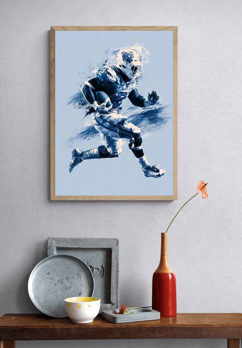 Football Runner Illustration Poster. — room view 3