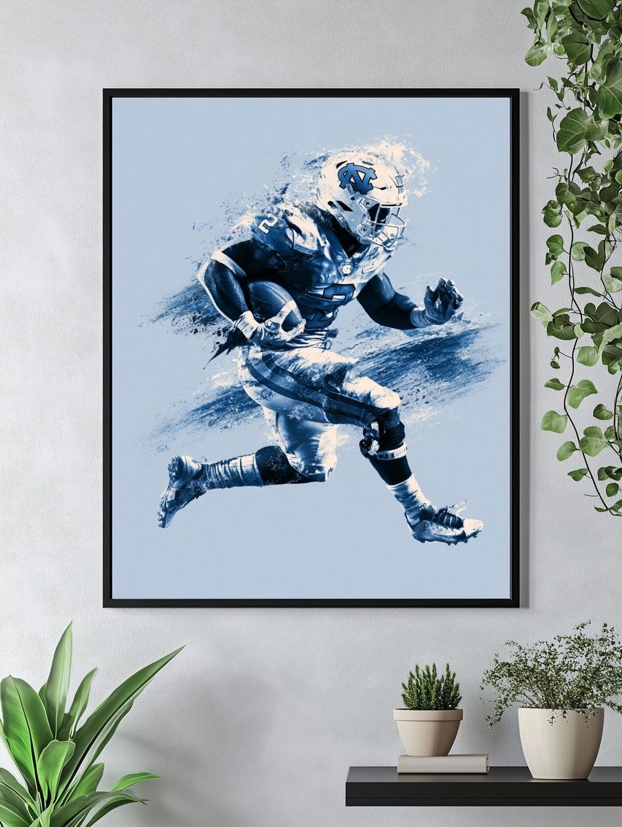 Football Runner Illustration Poster. — room view 4