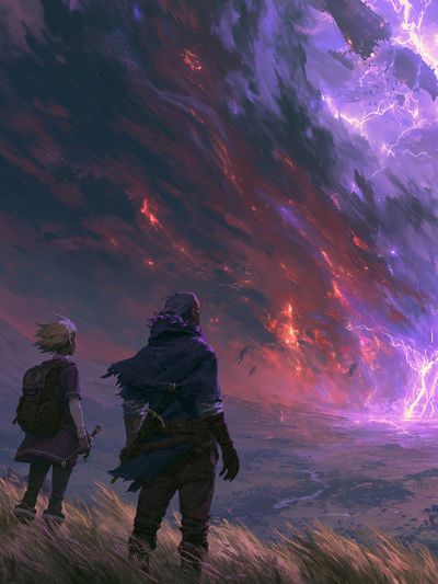 Fantasy Lightning Rift Poster. poster