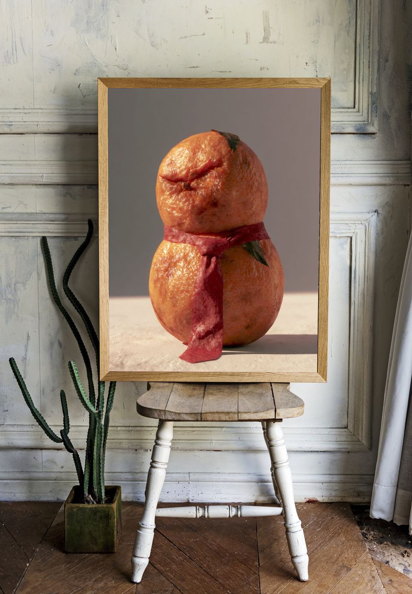 Surreal Citrus Still Life Print. — room view 1