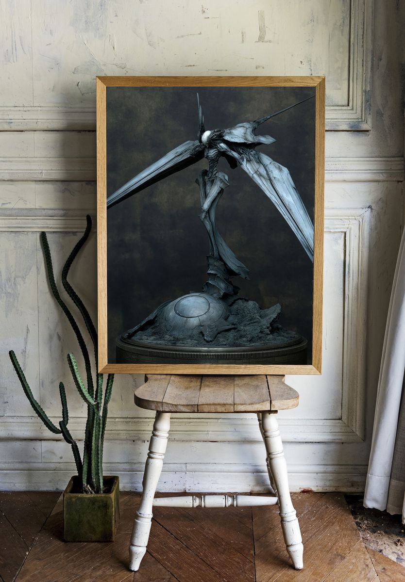 Alien Creature Sculpture Print. — room view 1