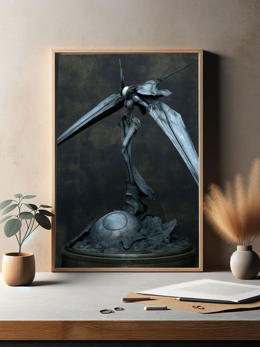 Alien Creature Sculpture Print. — room view 2