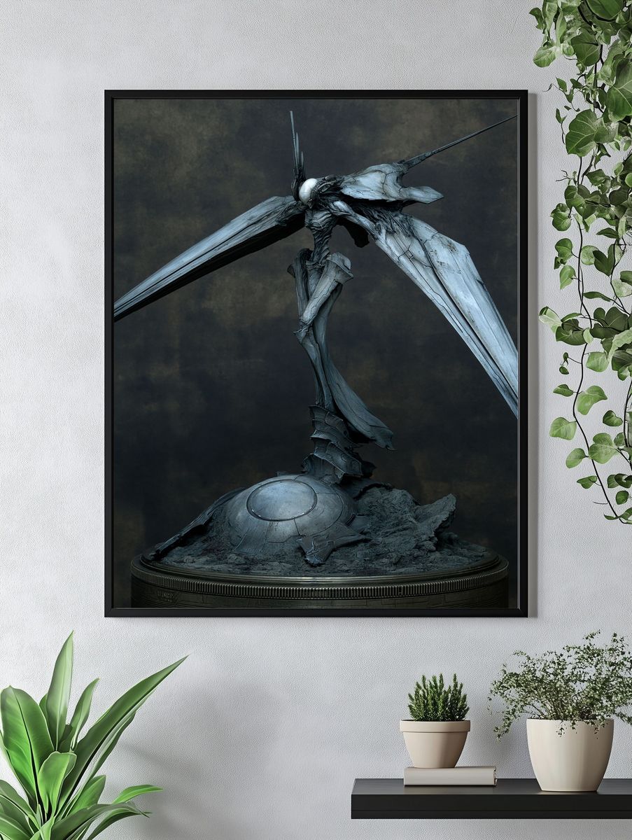 Alien Creature Sculpture Print. — room view 4