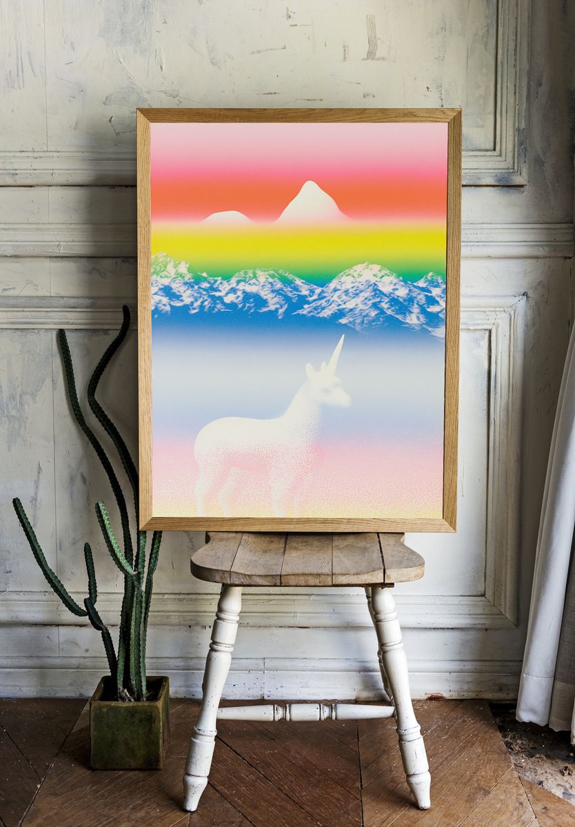 Dreamscape Unicorn Mountains Poster. — room view 1
