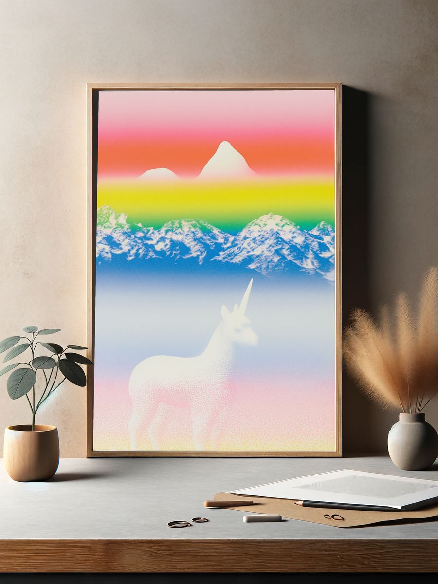 Dreamscape Unicorn Mountains Poster. — room view 2