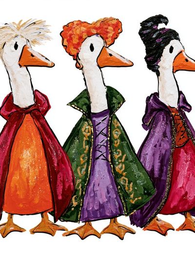 Fashion Ducks Illustration Poster. poster