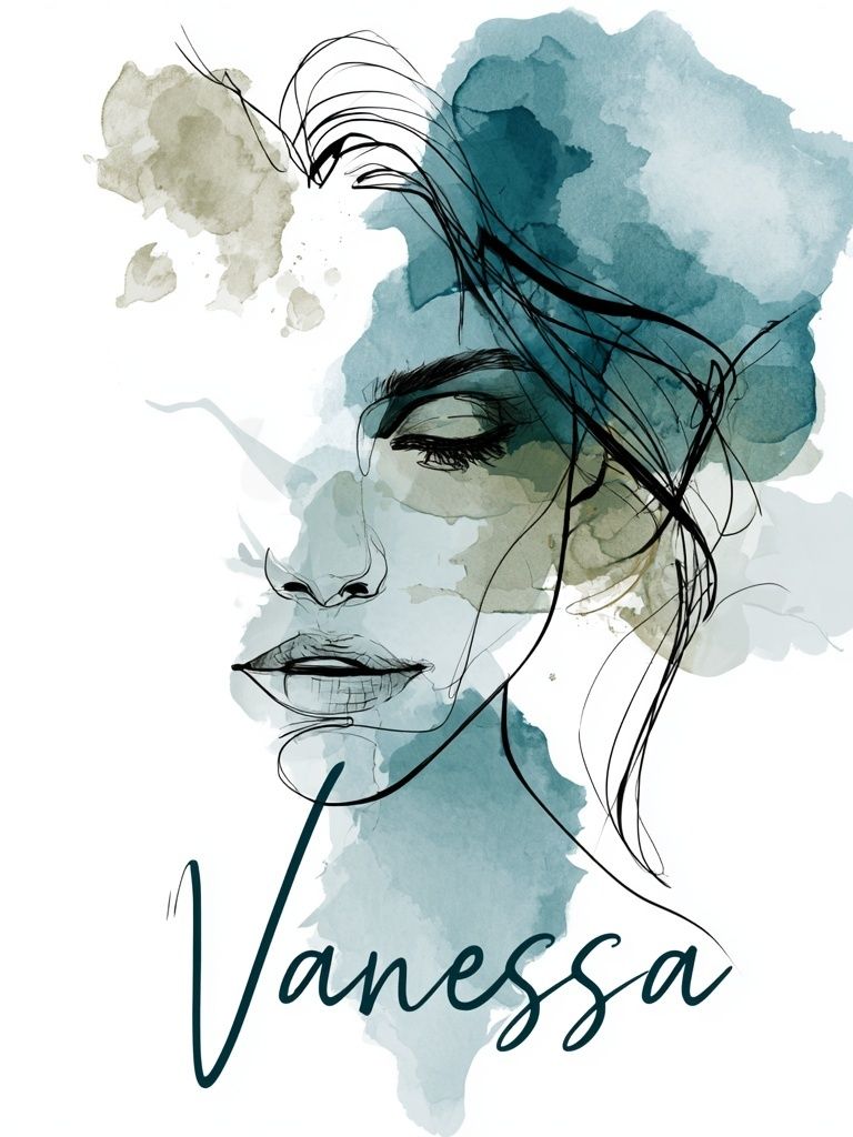 Vanessa Watercolor Portrait Print. poster — illustration art