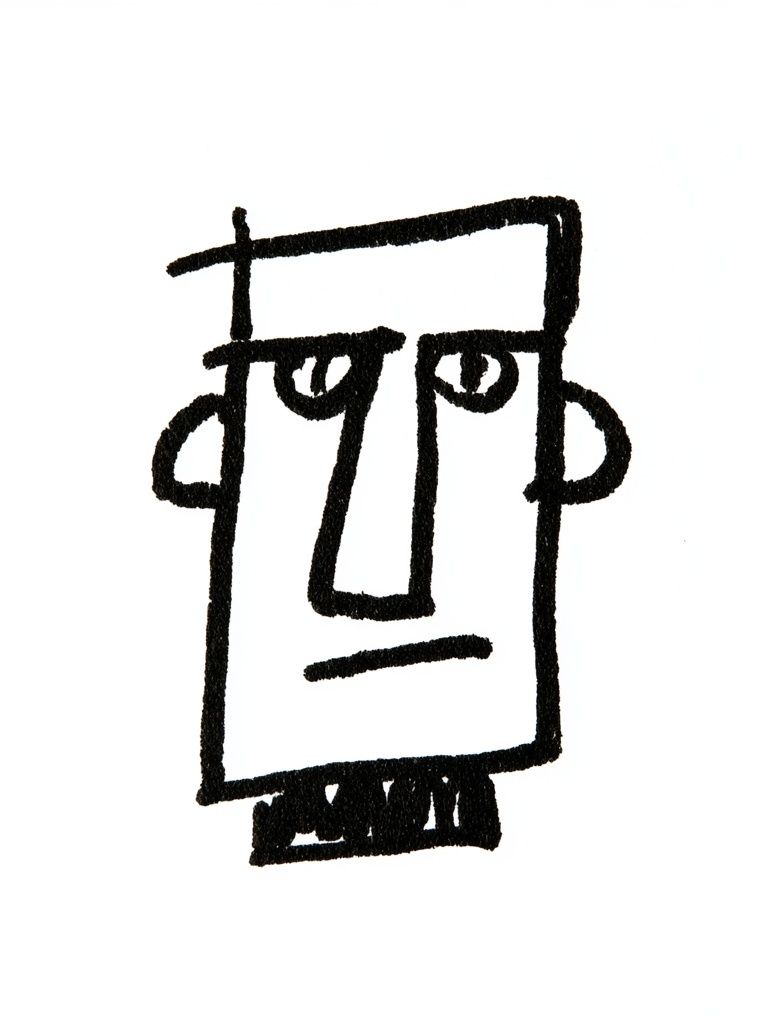 Abstract Face Line Art Poster. poster detail