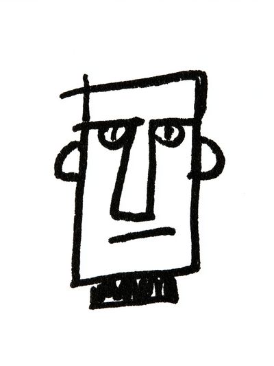 Abstract Face Line Art Poster. poster