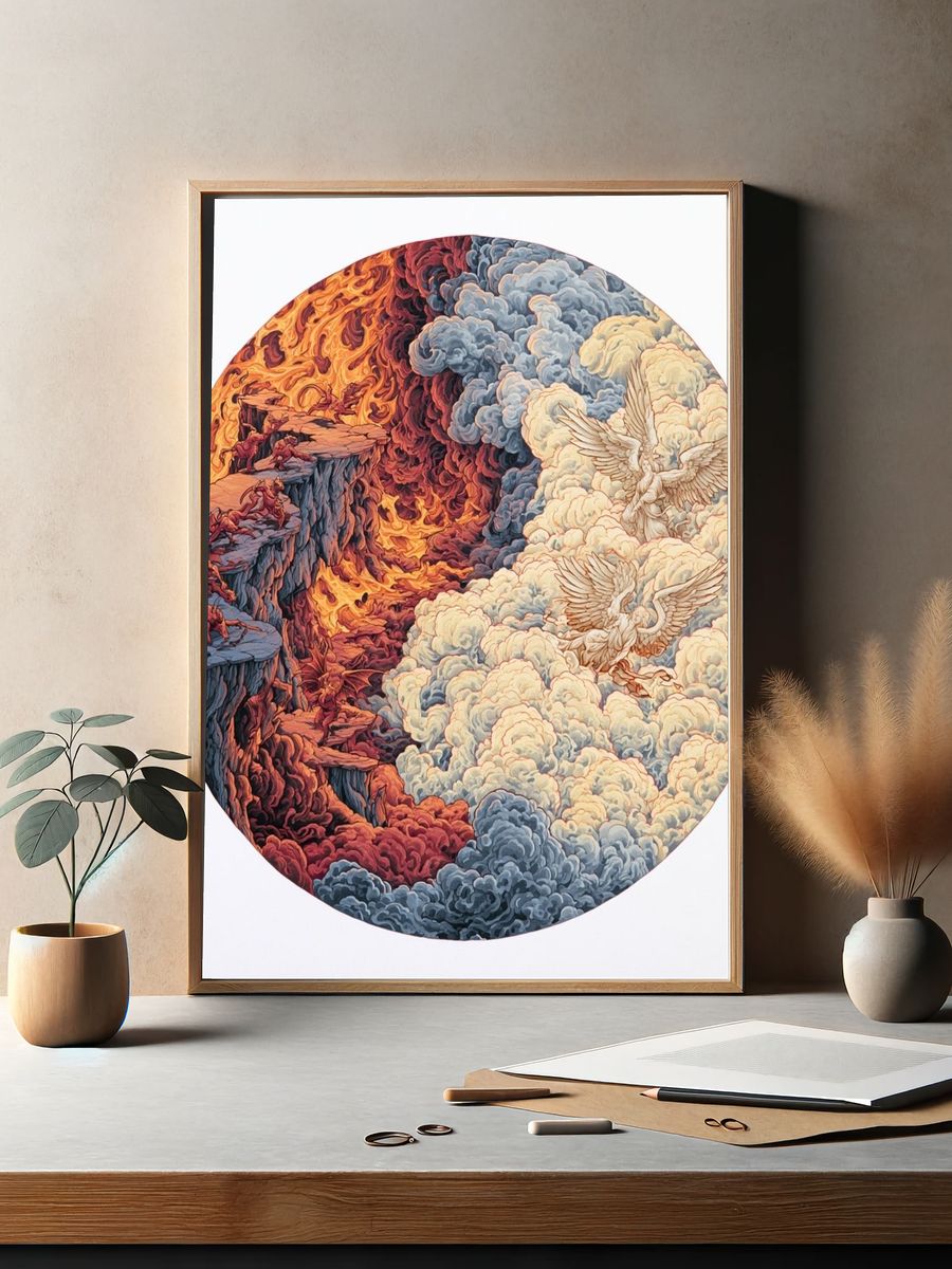 Celestial Inferno and Angels Print. — room view 2