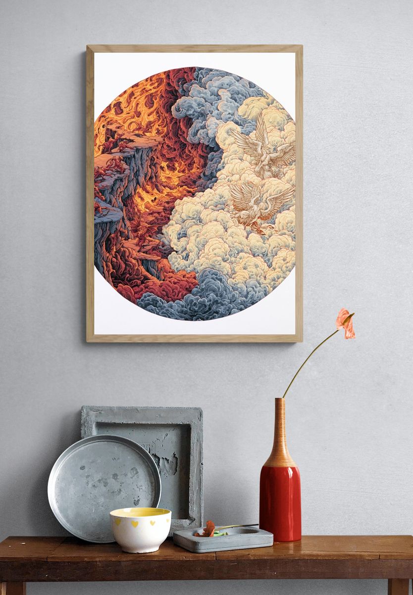 Celestial Inferno and Angels Print. — room view 3