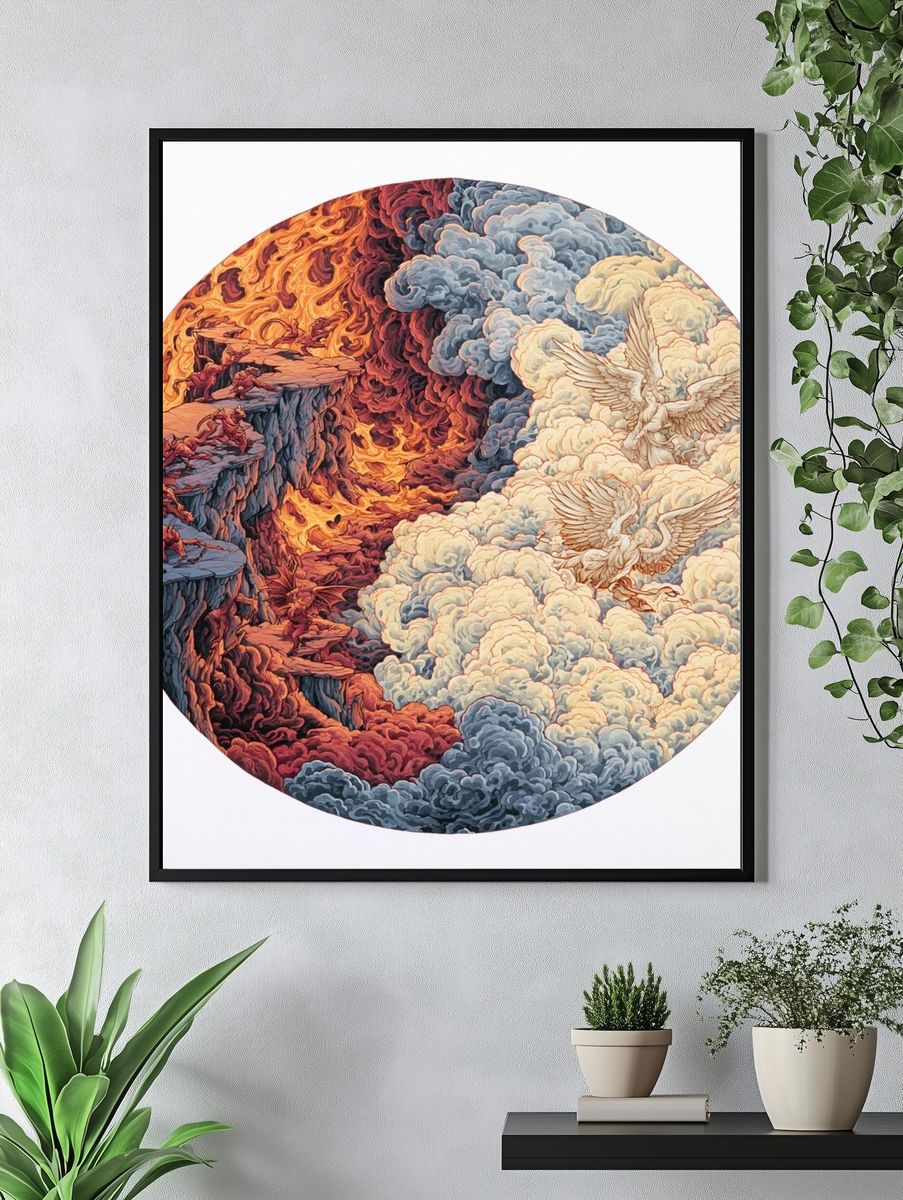 Celestial Inferno and Angels Print. — room view 4