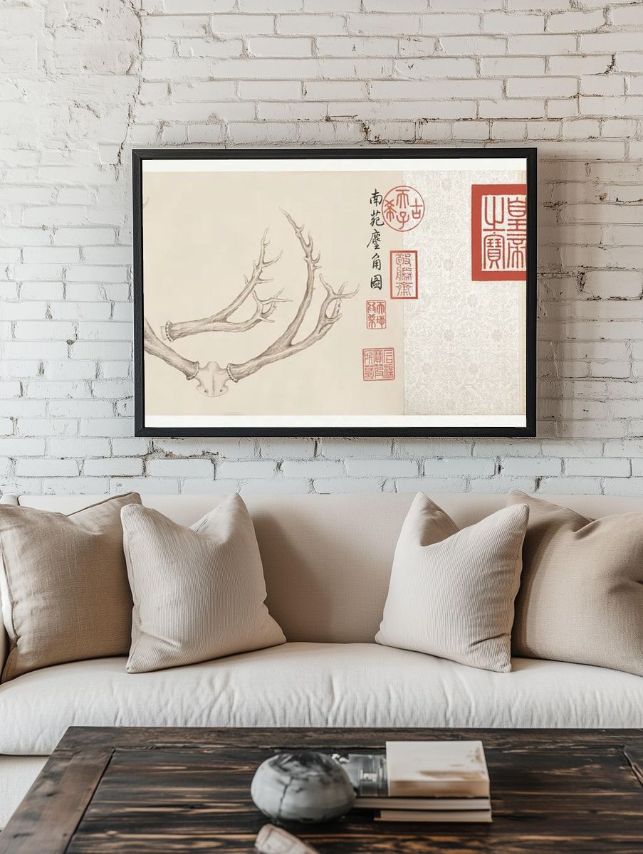 Two Paintings Deer Antlers (ca. room preview