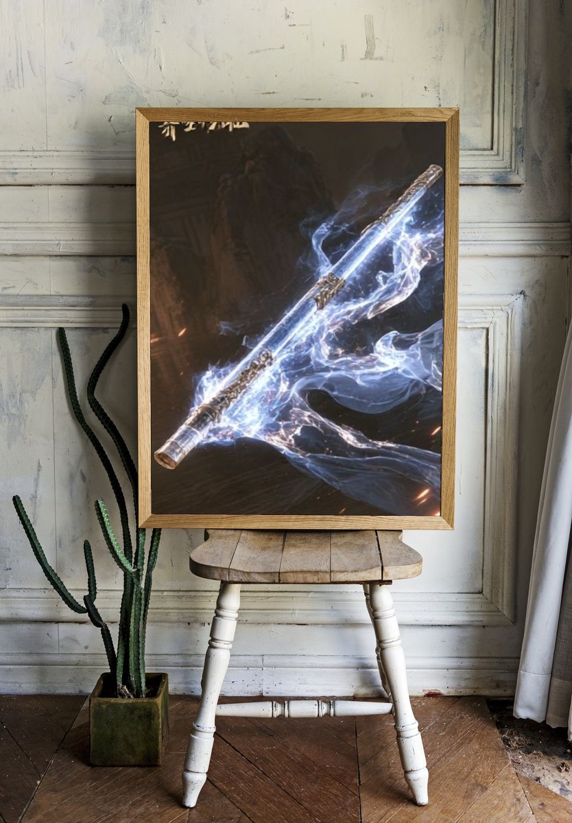 Mystic Sword Digital Art Poster. — room view 1
