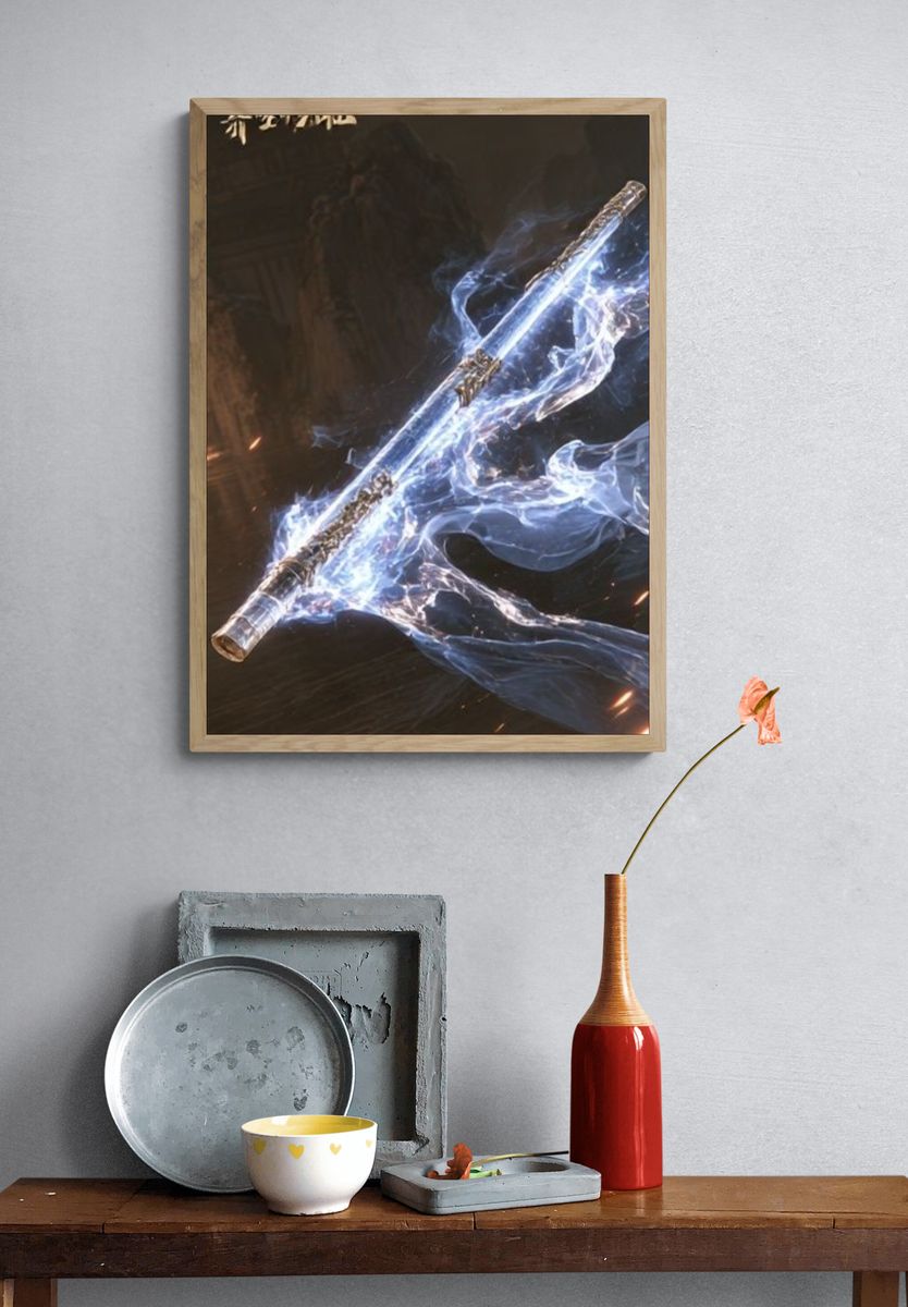 Mystic Sword Digital Art Poster. — room view 3