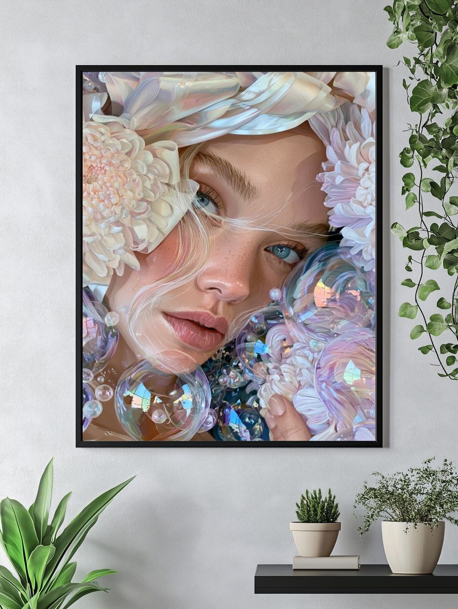Dreamy Floral Portrait Print. — room view 4