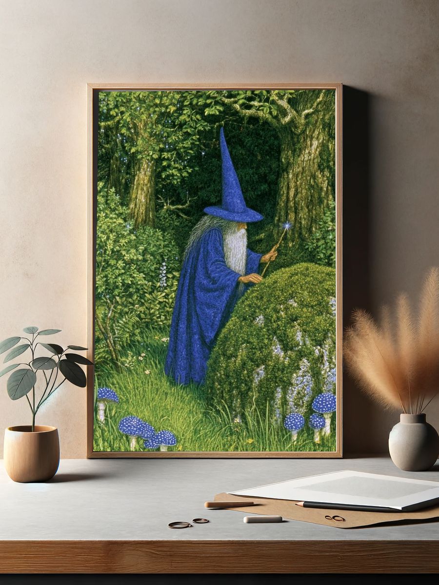 Wizard in Enchanted Forest Poster. — room view 2