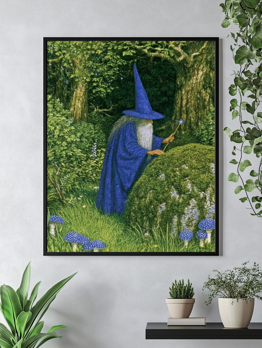 Wizard in Enchanted Forest Poster. — room view 4