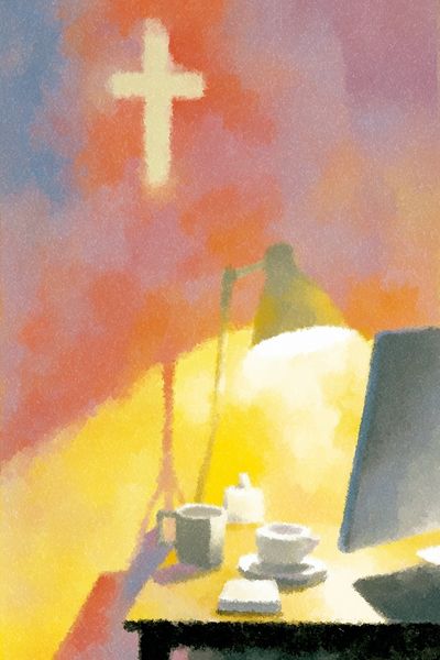 Prayer Desk Watercolor Print. poster print