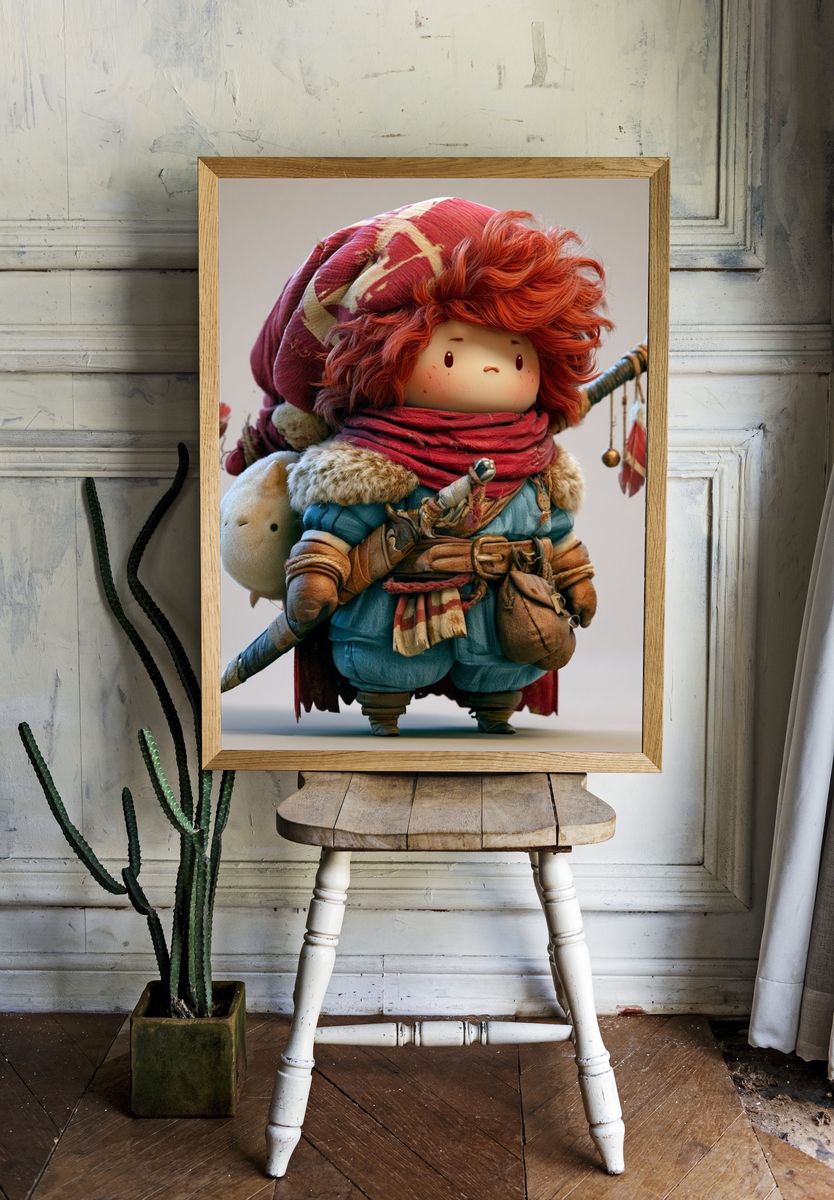 Whimsical Adventurer Illustration Poster. room preview