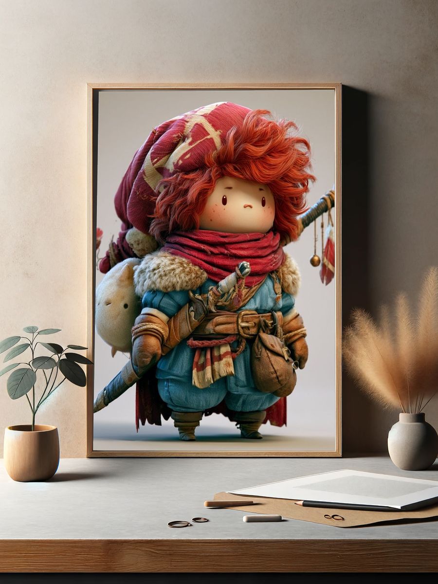Whimsical Adventurer Illustration Poster. — room view 2