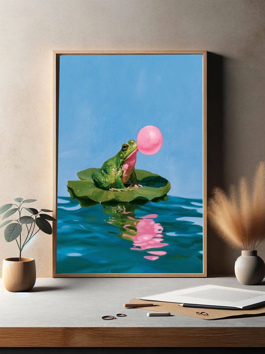 Skateboard Girl Illustration Poster. — room view 2