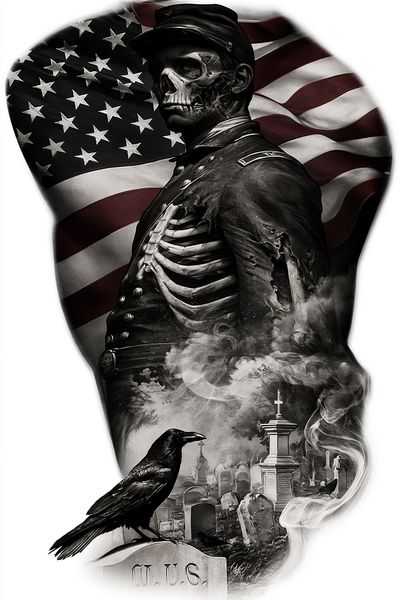 American Gothic Skull Poster. poster