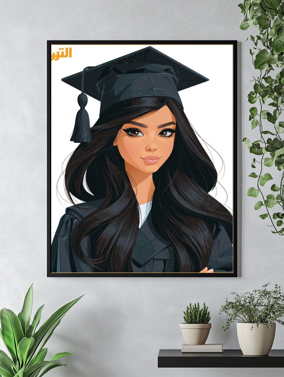Cowgirl in Space Illustration Poster. — room view 4