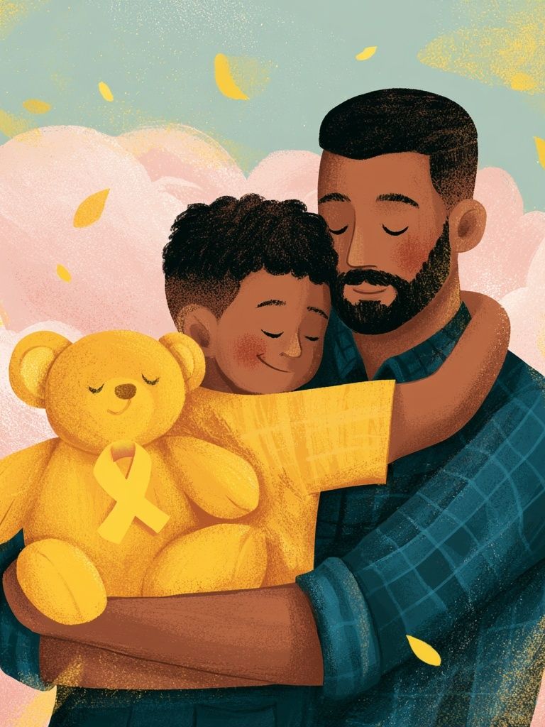 Tender Father and Child Illustration Poster. poster detail